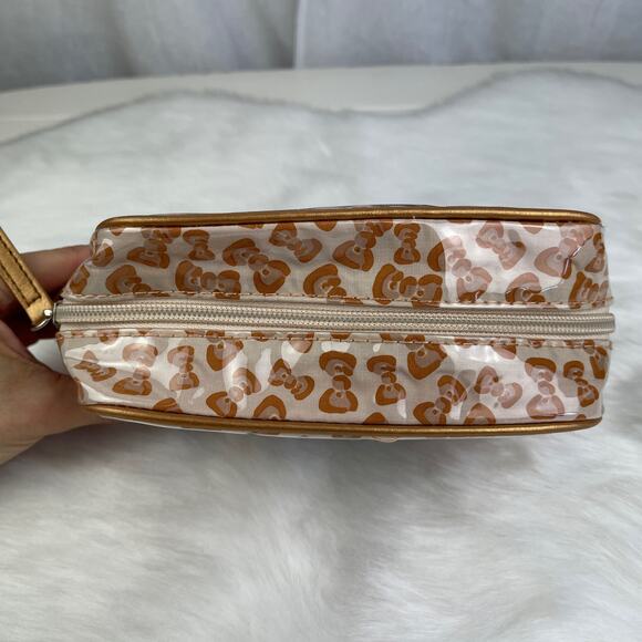 Hello Kitty X Forever 21 Bow Shaped Leopard Print Zipper Cosmetic Bag Pouch 2011 - Picture 6 of 16
